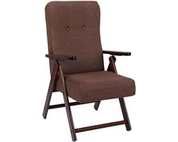 Verstelbare Houten Fauteuil met 4 standen - Comfortabele Relaxfauteuil Woonkamer