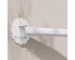 Verstelbare kledingstang - Schuine muurstang - Kleding opbergen - Telescopisch ontwerp - 38-50 cm - Wit