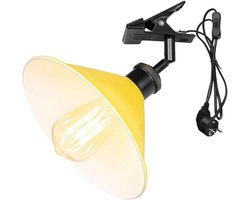 Verstelbare klemlamp - Leeslamp bedlamp - Flexibel verlichten - Met zwanenhals arm - 22 x 8 cm - Geel