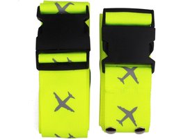 Verstelbare Kofferband Set - Gekleurde Bagagebanden - 2-Pack - Sterke Elastische Bagageriem - Koffer Strap voor Reizen - Veiligheidsriem voor Koffers - Groen