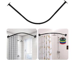 Verstelbare L-vorm douchegordijnstang - zonder boren - 90-130 cm