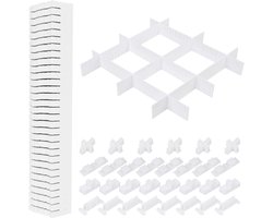Verstelbare lade opslag organizer 40 stuks rooster DIY lade verdelers 40,5 x 5 cm plastic opbergscheidingsset