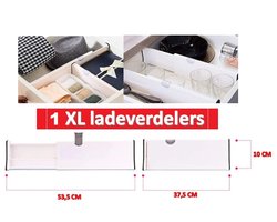 Verstelbare Lade verdeler voor Keuken / Slaapkamer / Kantoor – Organizer Set van 1 Stuks - Uitschuifbaar van minimaal 37,5 tot 53,5 cm - kunststof ladeverdeler – drawer – Bestek Organizer – drawer organizer – Lade Organizer - ladeverdeler verstelbaar