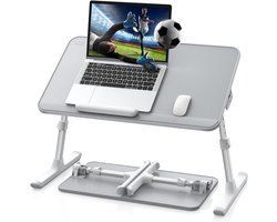 Verstelbare Lap Desk Bed Tafel - Inklapbaar, Hoogte en Hoek Aanpasbaar voor Laptop tot 17 Inch - Duurzaam Leer