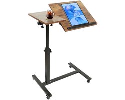 Verstelbare Laptop Bedtafel met Wielen - Opvouwbaar Bureau voor Thuis en Slaapkamer