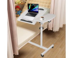 Verstelbare Laptoptafel C-vormig met Wieltjes - Hoogte Verstelbaar - 40 x 60 cm - Slaapkamer Kantoor