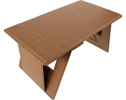 Verstelbare Laptoptafel - Opvouwbaar Bureau - Comfortabel Werken - Waterbestendig PU Leer - 44.5 x 24.5 cm - Lichtbruin