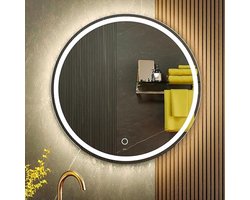 Verstelbare LED Badkamerspiegel – Make-Up Spiegel – Touch Spiegel – Anti-Fog Spiegel – Wandspiegel – 70x70 cm – Instelbare Kleurtemperatuur – Frameloos Design