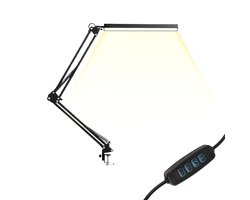 Verstelbare LED Bureaulamp - 3 Lichtstanden - Flexibele Bureau Lamp Dimbaar - Verstelbaar - Met Klembevestiging - Zwart