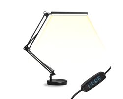 Verstelbare LED Bureaulamp - 3 Lichtstanden - Flexibele Bureau Lamp Dimbaar - Verstelbaar - Met Poot - Zwart