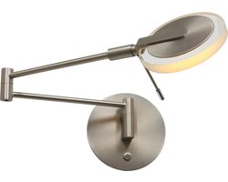 Verstelbare leeslamp Turound led | 1 lichts | grijs / zilver | helder glas / metaal | Ø 11 cm | modern / functioneel design