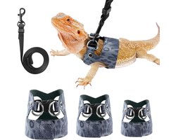 Verstelbare Leren Lizard Hammock Set voor Kleine Huisdieren en Reptielen met Leash en Comfortabele Draagriem in Dust Blue