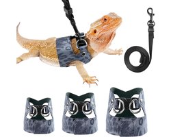 Verstelbare Leren Lizard Hammock Set voor Kleine Huisdieren en Reptielen met Leash - Ideaal voor Buitenactiviteiten en Comfortabele Draagervaring