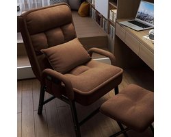 Verstelbare Loungestoel - Fauteuil Relaxstoel - Ontspannen Thuis - Met Voetenbank Zijzakken - Max 136kg - Grijs