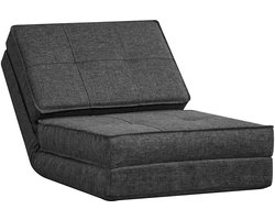 Verstelbare Loungestoel – Relaxstoel – Fauteuil – Chaise Longue – Slaapstoel – 5 Verstelbare Posities – Hoogwaardig 28D Schuim – Grijze Linnenstof