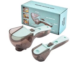 Verstelbare maatlepel Bak Plastic maatlepel Keukengereedschap Plastic afgestudeerde maatlepel Verstelbare maatlepel set