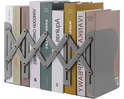 Verstelbare metalen boekensteunen, stevige boekhouder voor bureau, antislip desk organizer voor kinderen, studenten en thuiswerk, ideaal voor boekenplanken en schoolboeken.