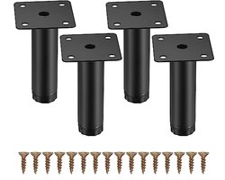 Verstelbare metalen meubelpoten 8 cm - 4 stuks voor meubels, tafels, en kasten