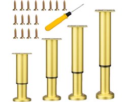 Verstelbare Metalen Meubelpoten Goud - In Hoogte Verstelbaar voor Tafels en Kasten