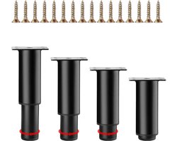 Verstelbare metalen meubelpoten set van 4 - 8 cm, voor diverse meubels