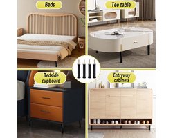 Verstelbare metalen meubelpoten - set van 4 stuks voor meubels, vervanging voor sofa, tafel, stoel - doe-het-zelf project - verstelbare meubelsteunvoeten