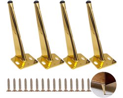 Verstelbare Metalen Meubelpoten Set van 4 voor Diverse Meubelstukken in Goud