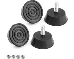 Verstelbare metalen poten met rubberen voet, hoge stabiliteit, geschikt voor meubels en displays, diameter 38 mm, set van 4 stuks