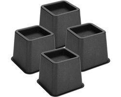 Verstelbare Meubel Verhogers Zwart - Set van 4 - 7.6 cm - Anti-slip - Bureau, Sofa en Stoelen - Handig en Stapelbaar