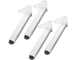 Verstelbare meubelbenen - Meubel risers - Meubels verhogen - Heavy duty constructie - 20 cm hoogte - Zilverkleurig