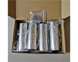 Verstelbare meubelpoten - 0-15 mm - set van 4 - zilverkleurig - aluminium