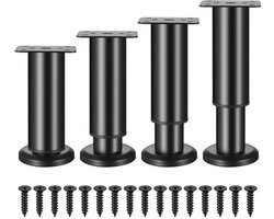 Verstelbare Meubelpoten 12-18 cm - Ideaal voor Bureau, Bank, Stoel en Keukenmeubels - Stevige Ondersteuningsvoeten voor Diverse Meubels