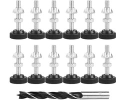 Verstelbare meubelpoten 12 stuks met schroefnivellering voor meubels - Hoogte verstelbaar, ideaal voor tafels, stoelen en kasten