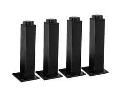 Verstelbare meubelpoten, 4-delige set – zwart geschikt vooraal – draagvermogen 400 kg – hoogte 30 cm – verstelbaar in hoogte 18 mm – antislip