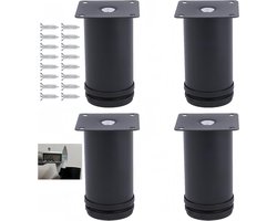 Verstelbare meubelpoten - 4 stuks in hoogte verstelbare kastpoten voor meubels - zwart 20 cm