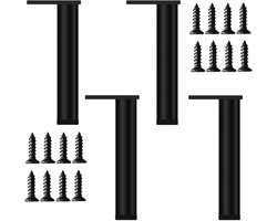 Verstelbare Meubelpoten 4 Stuks - Moderne Zwarte Metalen Poten voor Salontafels, Kasten en Banken