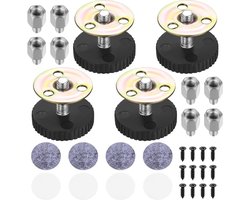 Verstelbare meubelpoten 4 stuks - Stelpoten voor meubels, kasten, tafels - In hoogte verstelbare nivelleringspoten met anti-slip pads - Schroeven inbegrepen (64 - 87 mm)