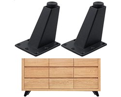 Verstelbare Meubelpoten - 4 Stuks, Zandzwart, Driehoek, Geschikt voor Diverse Meubels