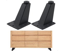 Verstelbare Meubelpoten - 4 Stuks, Zandzwart, Driehoek, Geschikt voor Diverse Meubels