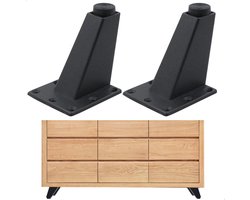 Verstelbare Meubelpoten - 4 Stuks, Zandzwart, Driehoek, Geschikt voor Diverse Meubels