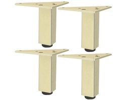 Verstelbare meubelpoten goud, set van 4 - Hoogte 6-60 cm, perfect voor salontafels en kasten