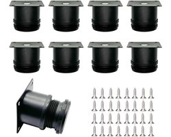 Verstelbare meubelpoten - Kastpoten set - Meubels verhogen - Roestvrij staal - 8 stuks 5 cm - Zwart