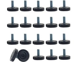 Verstelbare meubelpoten M6 - 20 stuks op rubberen basis voor optimale meubelnivellering