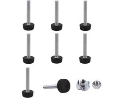 Verstelbare Meubelpoten M6 x 40 mm - Set van 8 Ronde Poten met Diameter 20 mm
