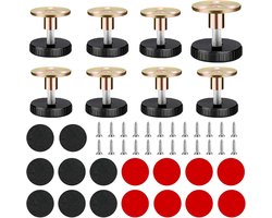 Verstelbare Meubelpoten - Meubelpoten Verstelbaar - Hoogte Verstelbaar - Meubelpoten Zelfklevend - 33-40 mm - Stelbare Poten - Voor Meubels - Tafels Kasten - Bureaus Bedden - 8 Stuks.