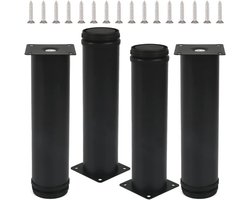 Verstelbare meubelpoten set van 4, 20 cm, roestvrij staal, voor tafels en kasten