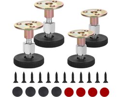 Verstelbare Meubelpoten Set van 4 Stuks met 12 Schroeven voor Kast, Bed, Bank en Tafel (47-64mm)