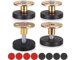 Verstelbare meubelpoten set voor tafels, kasten en bedden - 4 stuks - In hoogte verstelbare poten - Stelpoten met dempingspads en schroeven