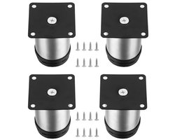 Verstelbare meubelpoten van roestvrij staal - Voor tafel, bureau en kast - 4 stuks