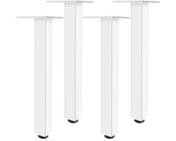 Verstelbare Meubelpoten Wit - Set van 4 Aluminium Poten voor Diverse Meubels