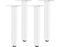 Verstelbare Meubelpoten Wit - Set van 4 Aluminium Poten voor Diverse Meubels